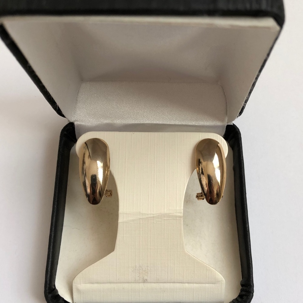 Gold Earrings (pierced clip-on / omega style)